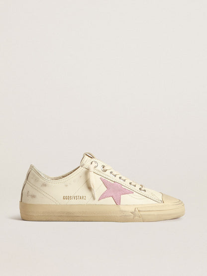 V-Star in beige nappa leather with old-rose suede star - Golden Goose Women