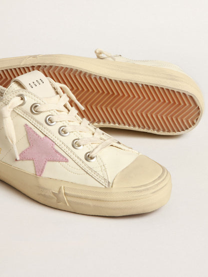 V-Star in beige nappa leather with old-rose suede star - Golden Goose Women