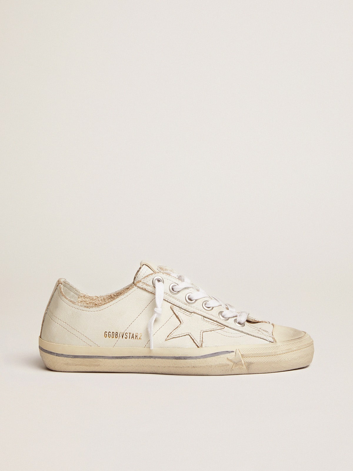 Women's V-Star in vintage effect leather - Golden Goose Women