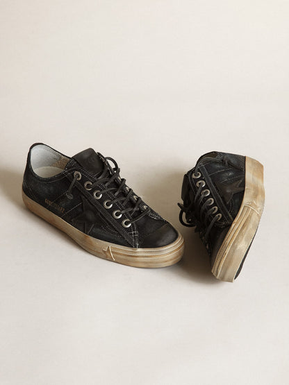 V-Star in midnight-blue denim with black leather star and toe - Golden Goose Women