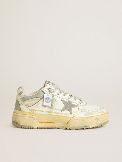 Women’s Forty2 in white leather with laces with Swarovski crystals and gray TPU star - Golden Goose Women