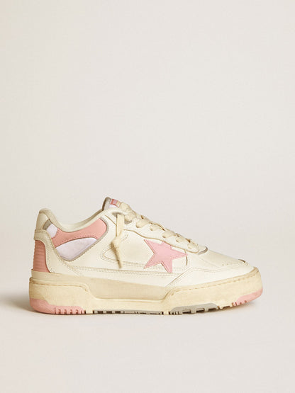 Women’s Forty2 with pink star and white leather heel tab - Golden Goose Women