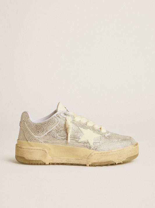 Women’s Forty2 in white leather and Swarovski crystals with white star - Golden Goose Women