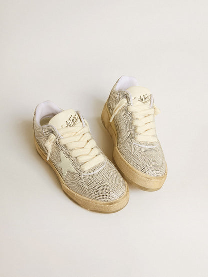 Women’s Forty2 in white leather and Swarovski crystals with white star - Golden Goose Women