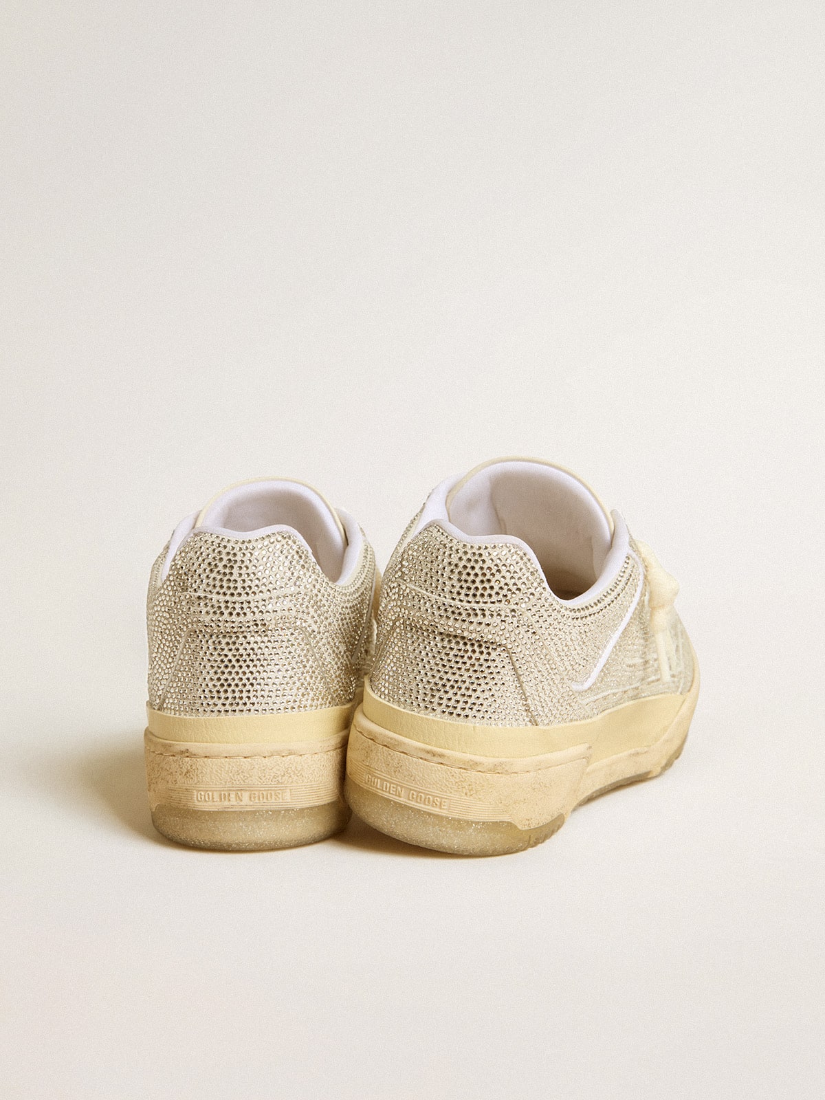 Women’s Forty2 in white leather and Swarovski crystals with white star - Golden Goose Women