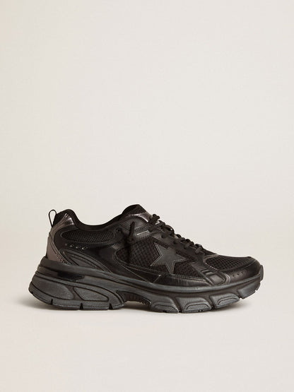 Women’s Lightstar with black leather and mesh upper and black star - Golden Goose Women