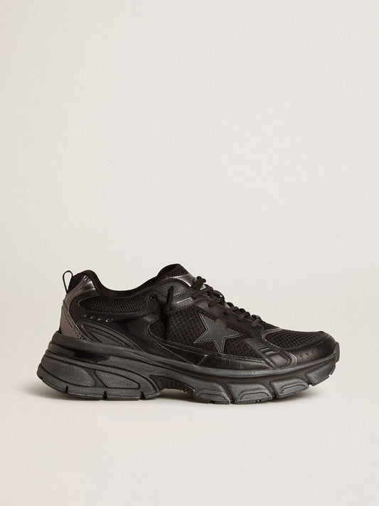 Women’s Lightstar with black leather and mesh upper and black star - Golden Goose Women