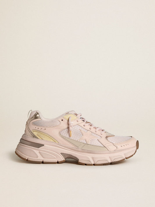 Women’s Lightstar with pink leather and mesh upper and pink star - Golden Goose Women
