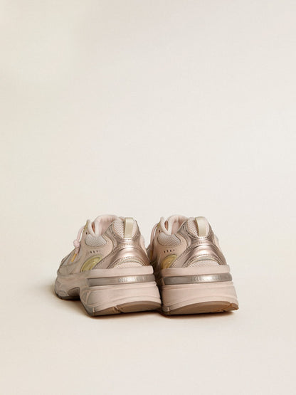 Women’s Lightstar with pink leather and mesh upper and pink star - Golden Goose Women
