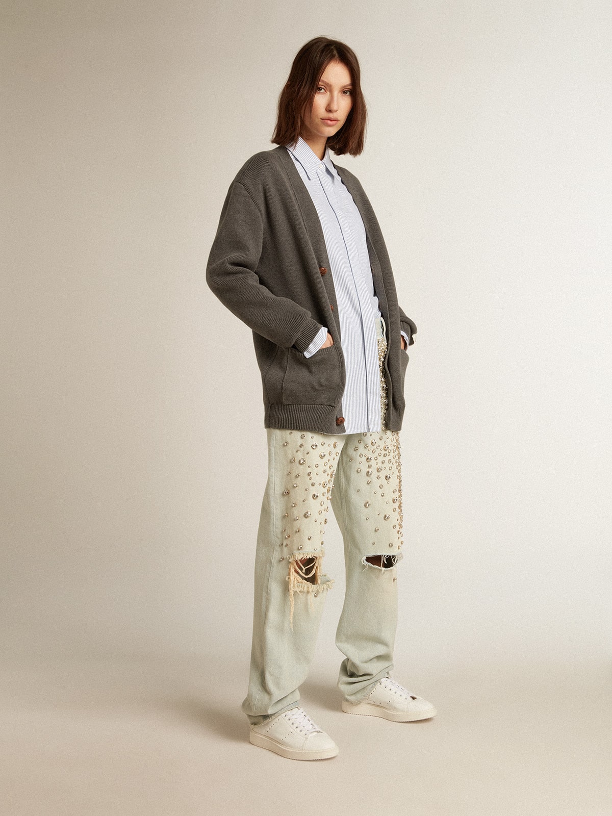 Women’s bio-based Starter with white star and heel tab - Golden Goose Women