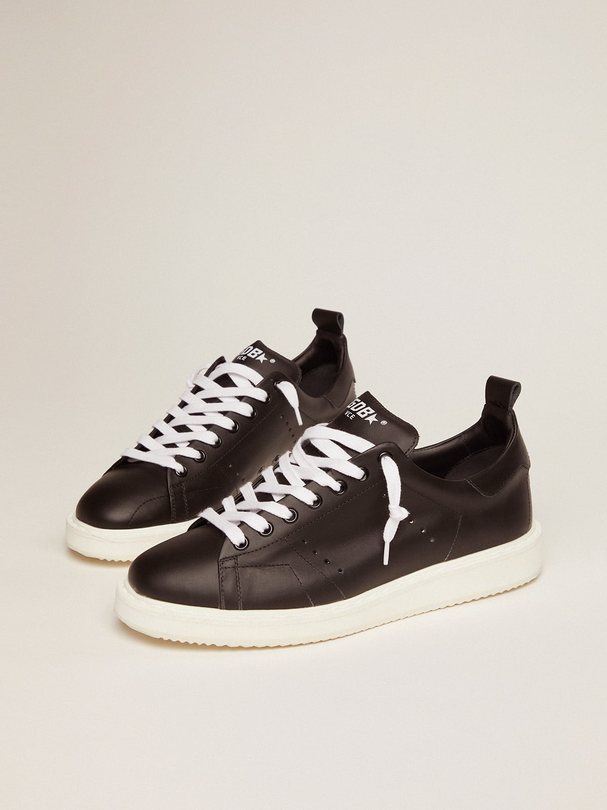 Starter sneakers in total black leather - Golden Goose Women