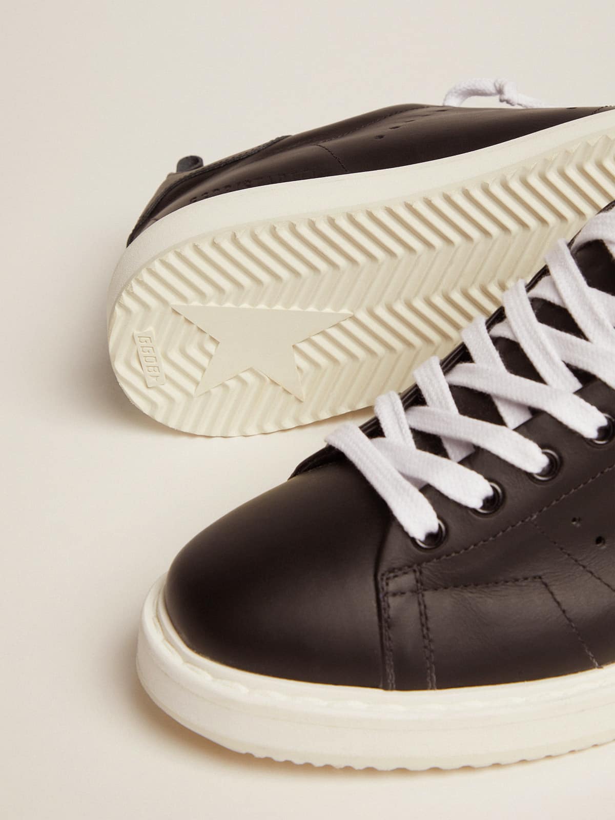 Starter sneakers in total black leather - Golden Goose Women