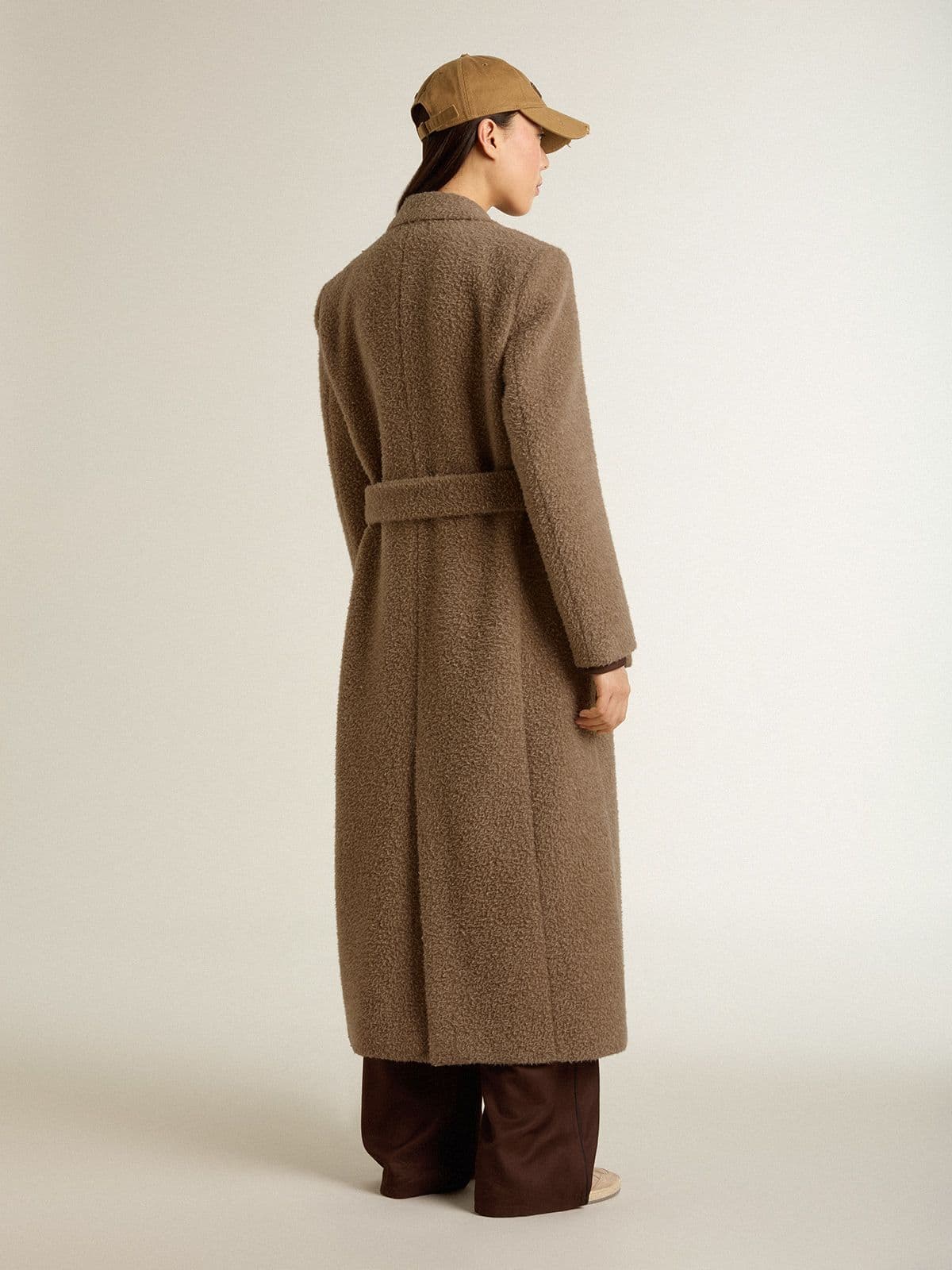 Women's double-breasted coat in a beige wool blend - Golden Goose Women