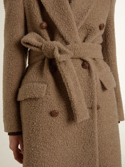 Women's double-breasted coat in a beige wool blend - Golden Goose Women