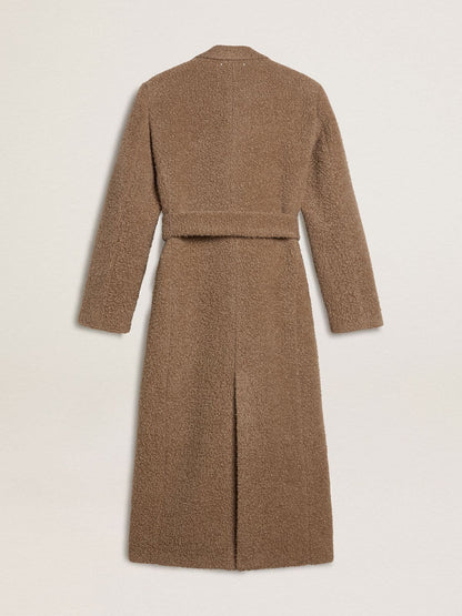 Women's double-breasted coat in a beige wool blend - Golden Goose Women