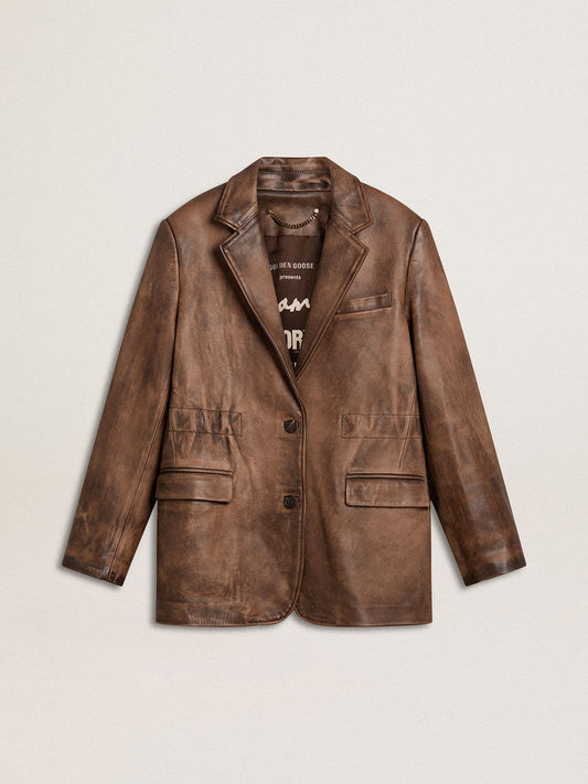 Women's brown leather jacket - Golden Goose Women