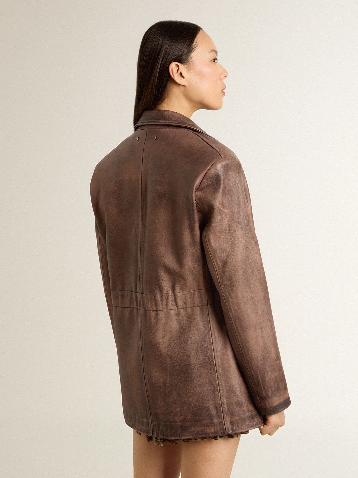 Women's brown leather jacket - Golden Goose Women