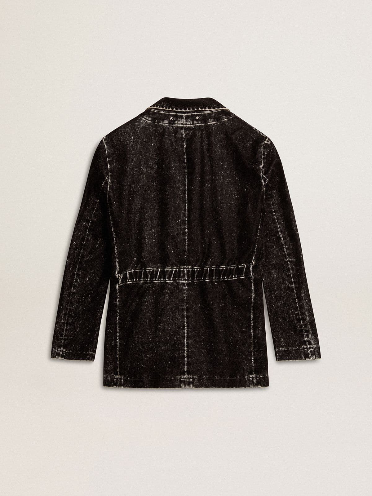 Women's black denim jacket with a velvet effect - Golden Goose Women