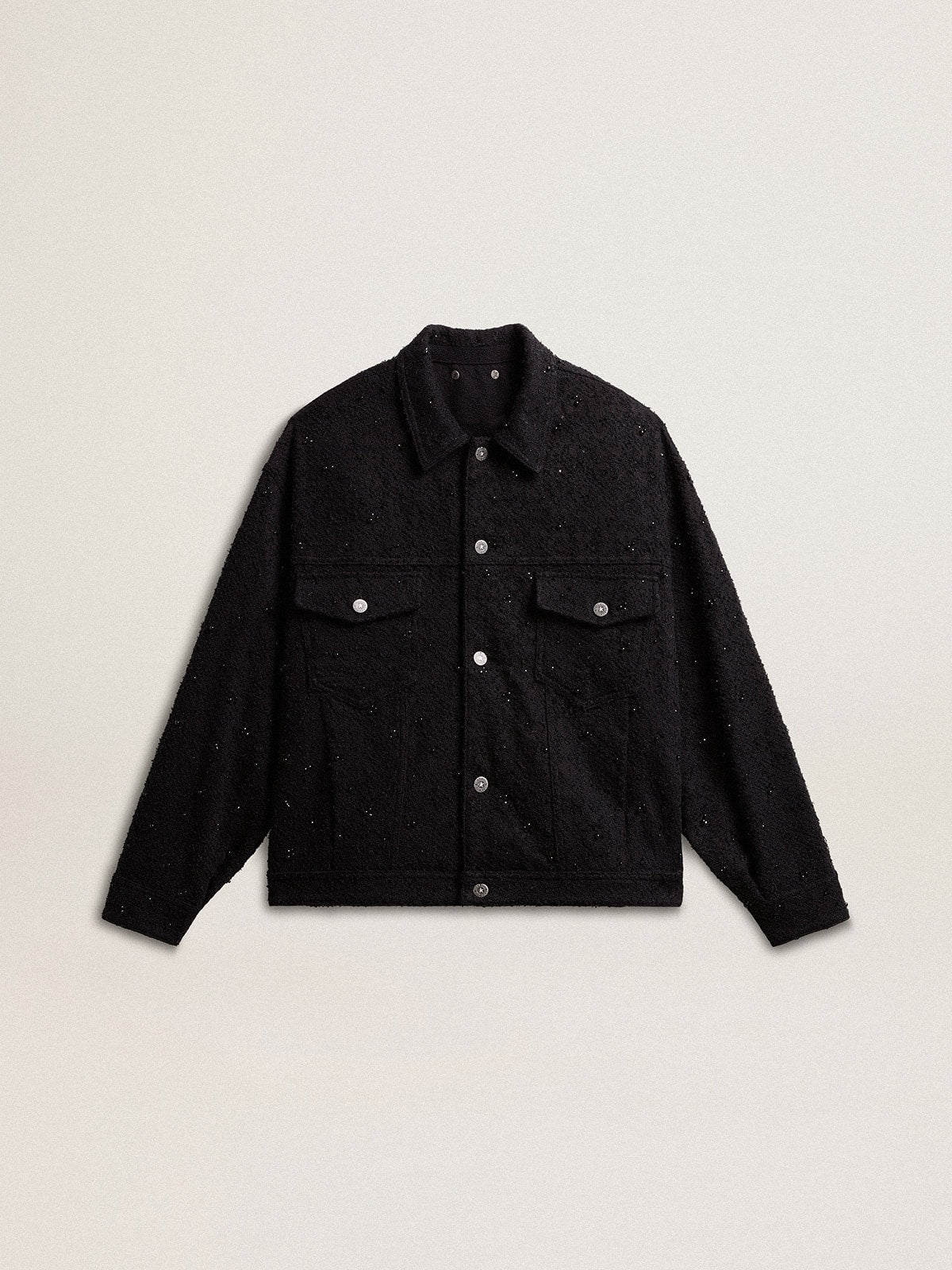Women’s black denim jacket with embroidery - Golden Goose Women