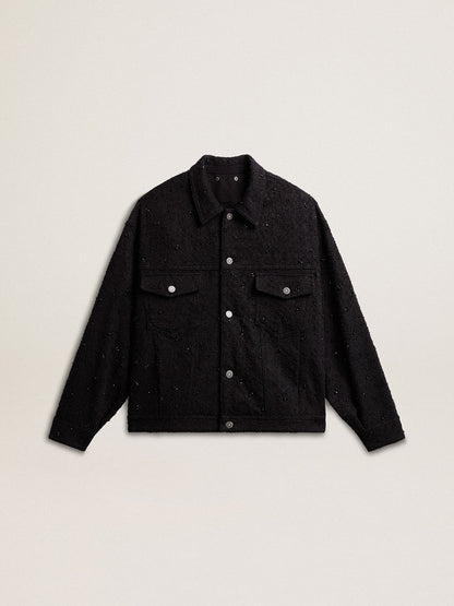 Women’s black denim jacket with embroidery - Golden Goose Women