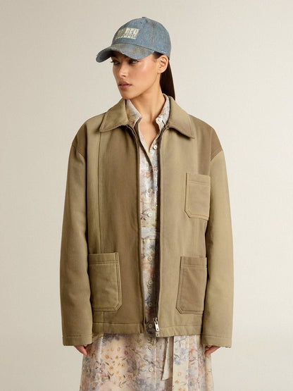 Unisex padded jacket in shades of khaki - Golden Goose Women|Men