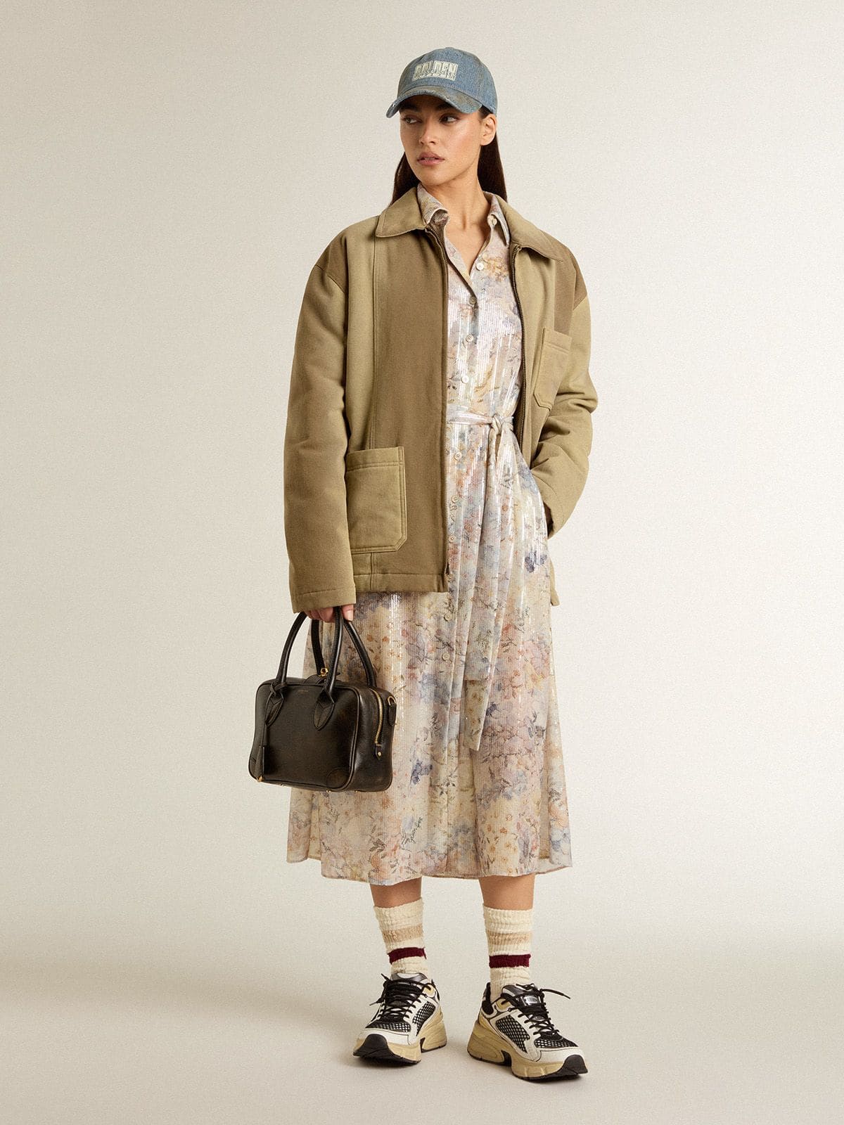 Unisex padded jacket in shades of khaki - Golden Goose Women|Men