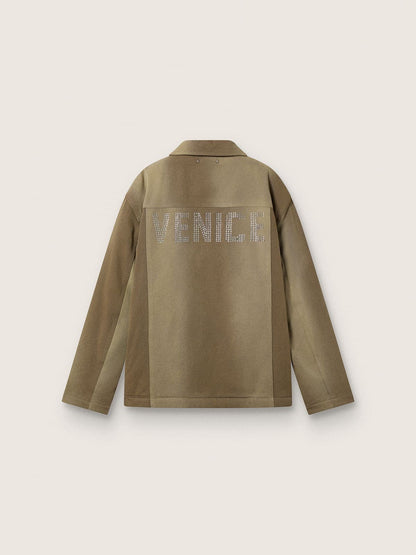 Unisex padded jacket in shades of khaki - Golden Goose Women|Men