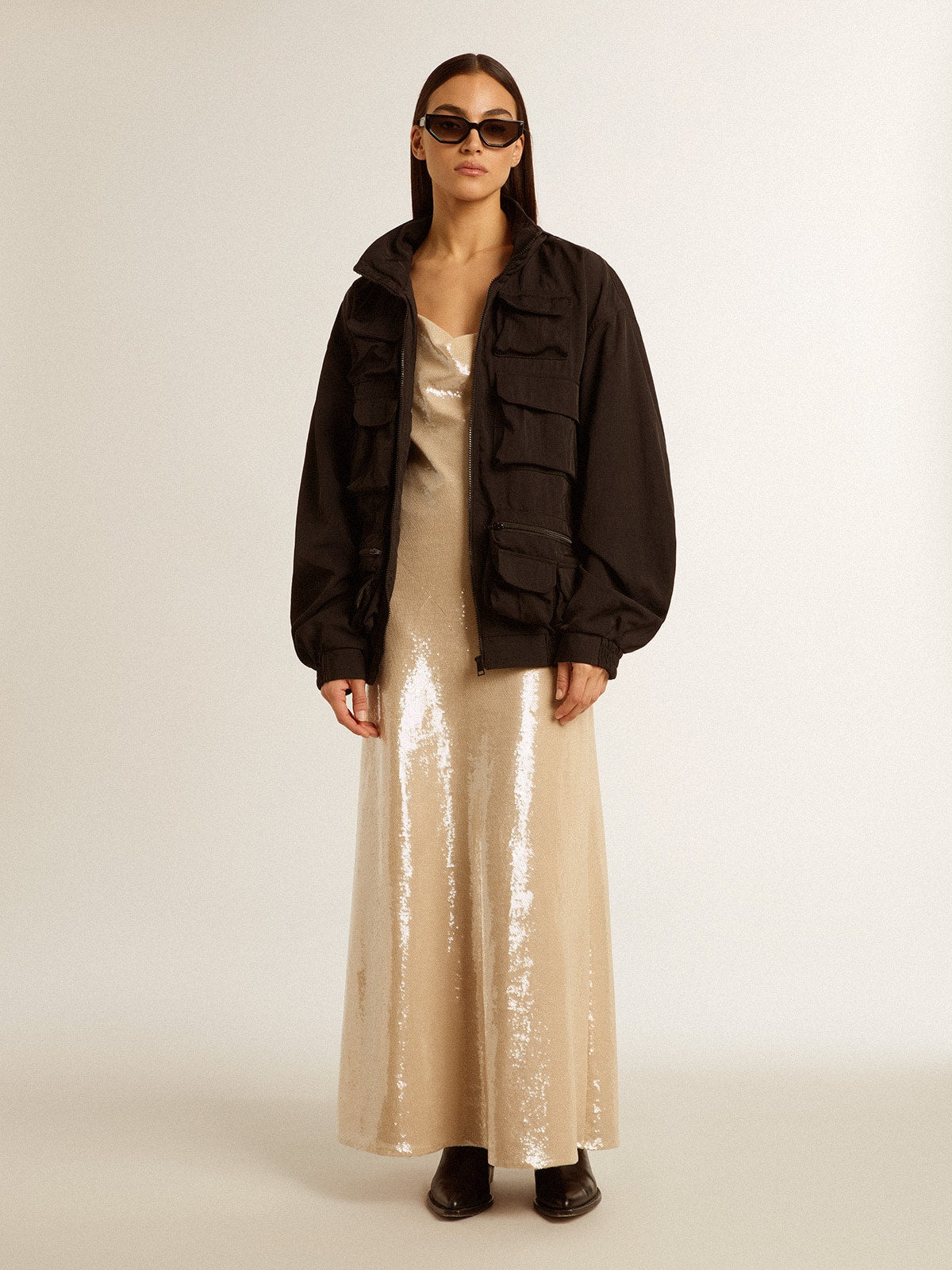 Black multi-pocket windcheater - Golden Goose Women|Men