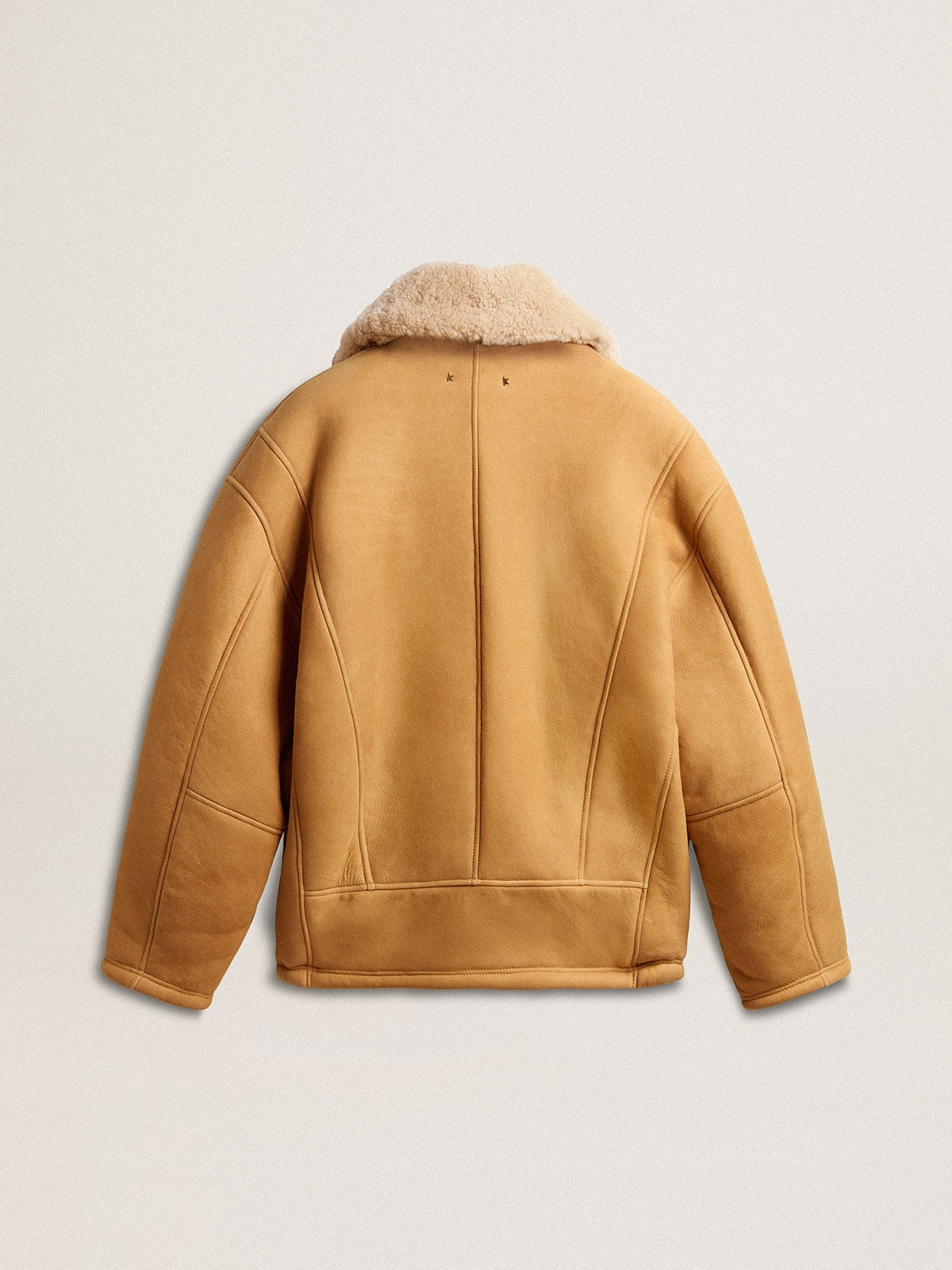 Women's sheepskin jacket with a wide shearling shawl collar - Golden Goose Women