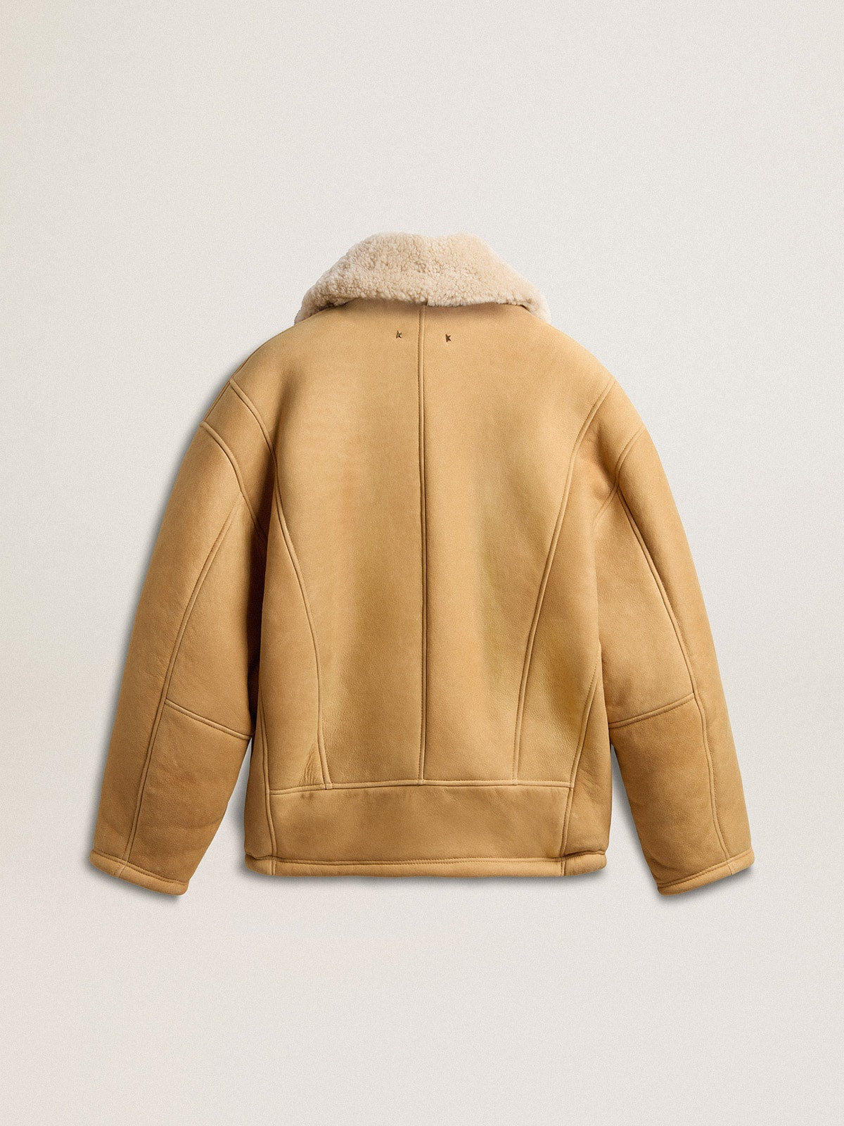 Women's sheepskin jacket with a wide shearling shawl collar - Golden Goose Women