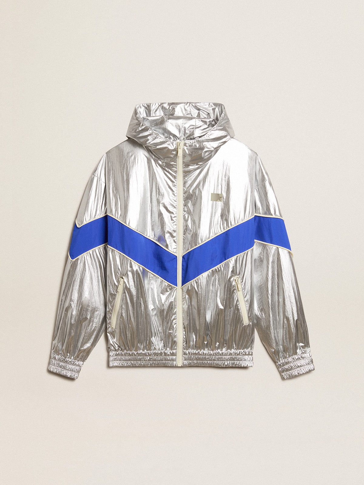 Women’s windcheater in silver technical fabric - Golden Goose Women