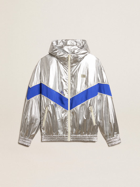 Women’s windcheater in silver technical fabric - Golden Goose Women