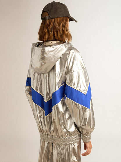 Women’s windcheater in silver technical fabric - Golden Goose Women