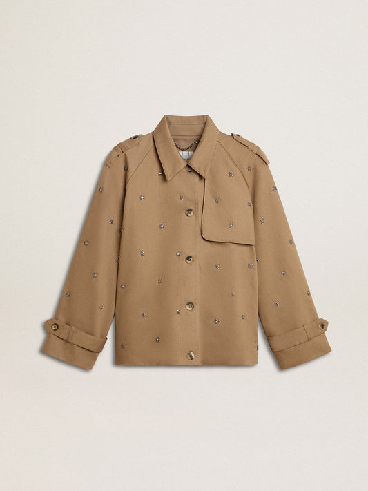 Women's oversized trench coat with crystals - Golden Goose Women