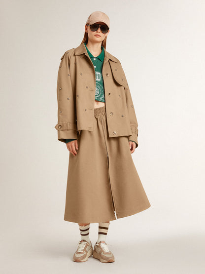 Women's oversized trench coat with crystals - Golden Goose Women
