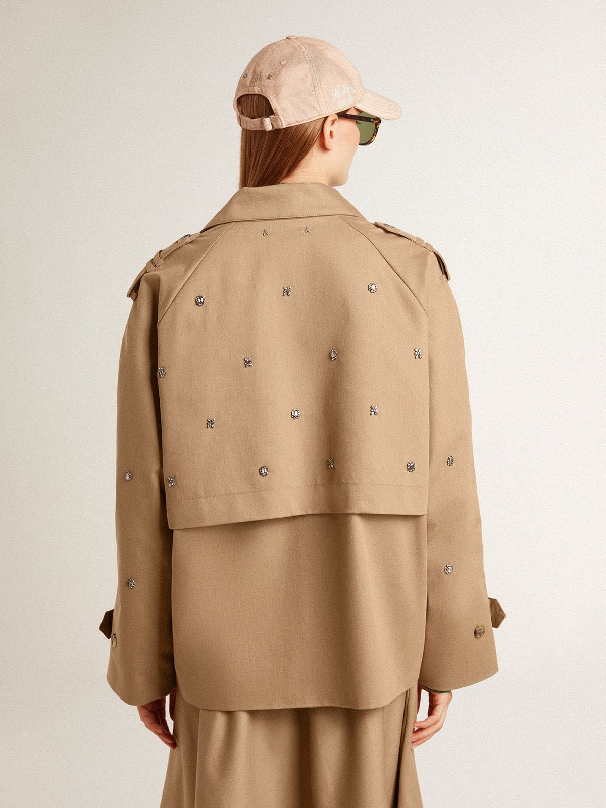 Women's oversized trench coat with crystals - Golden Goose Women