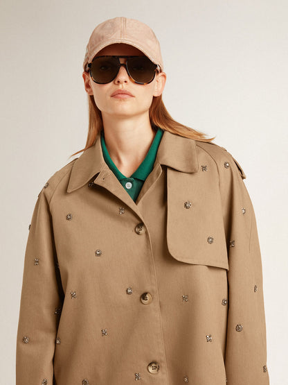 Women's oversized trench coat with crystals - Golden Goose Women