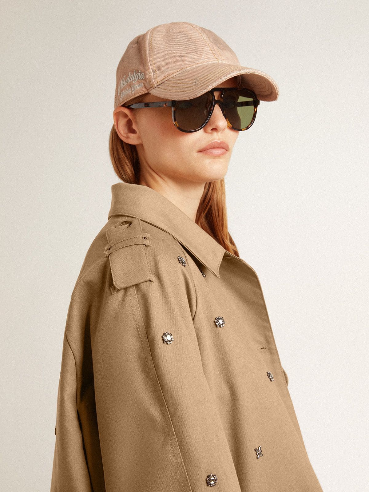 Women's oversized trench coat with crystals - Golden Goose Women