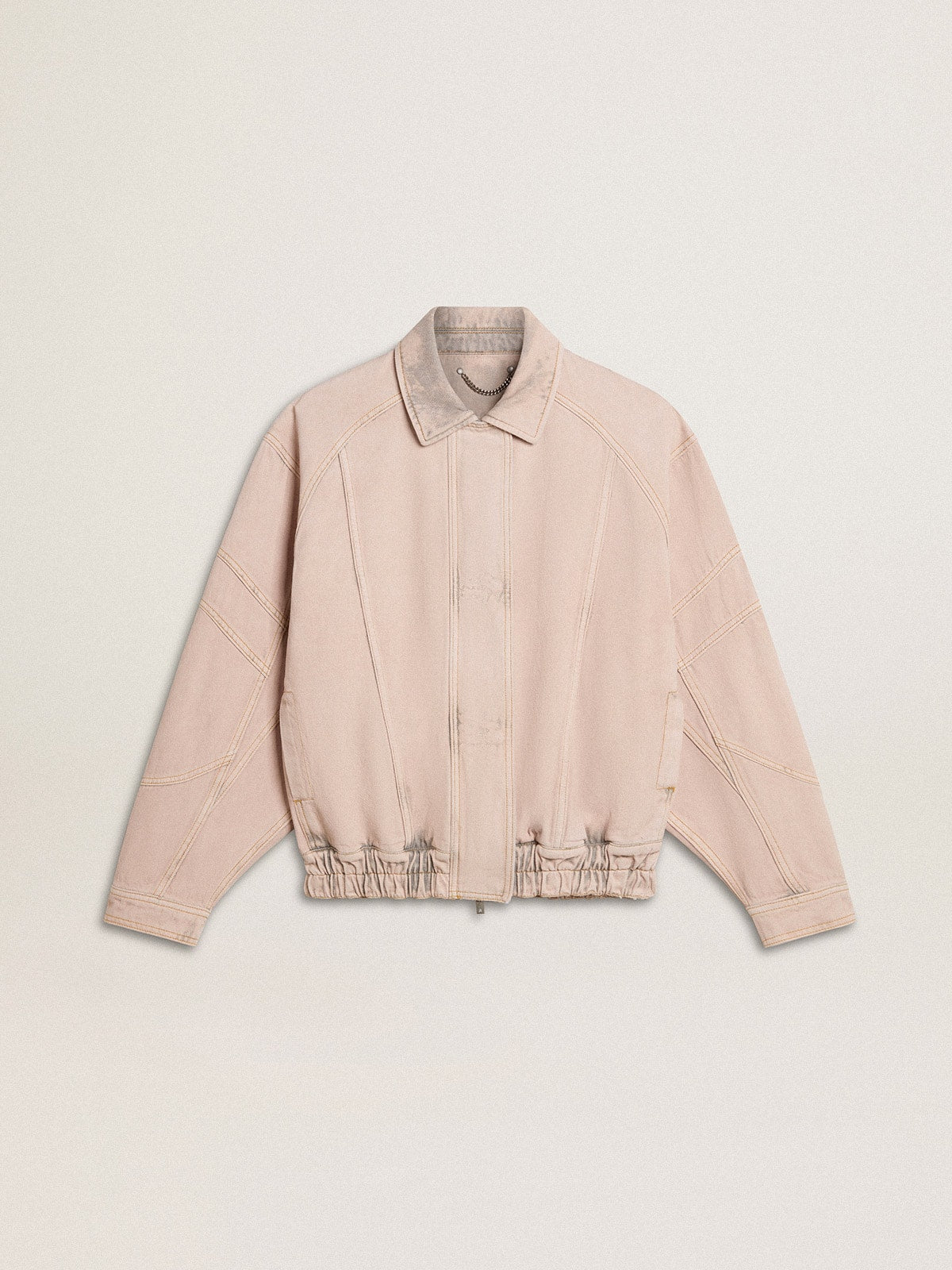 Women's pink dyed denim bomber jacket - Golden Goose Women