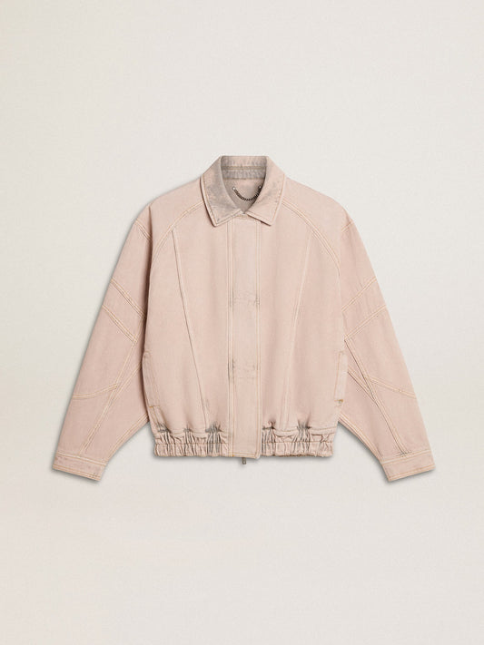 Women's pink dyed denim bomber jacket - Golden Goose Women