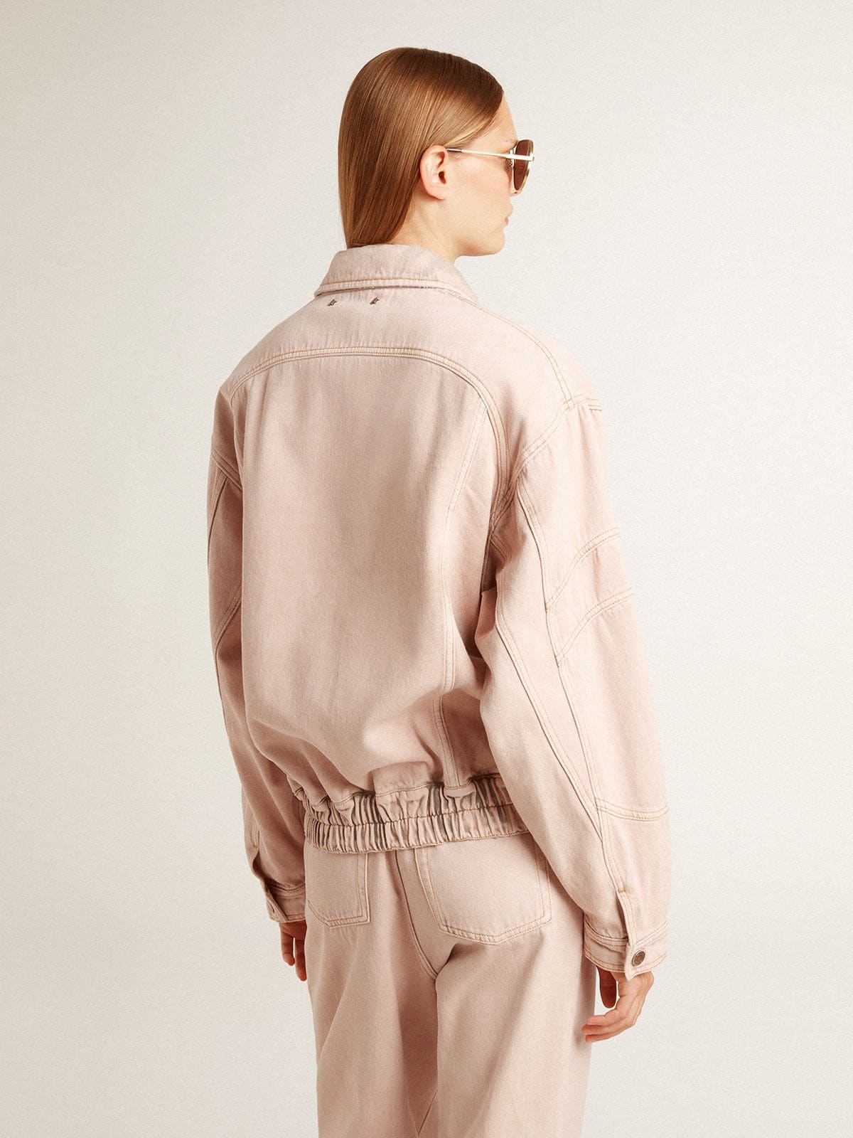 Women's pink dyed denim bomber jacket - Golden Goose Women