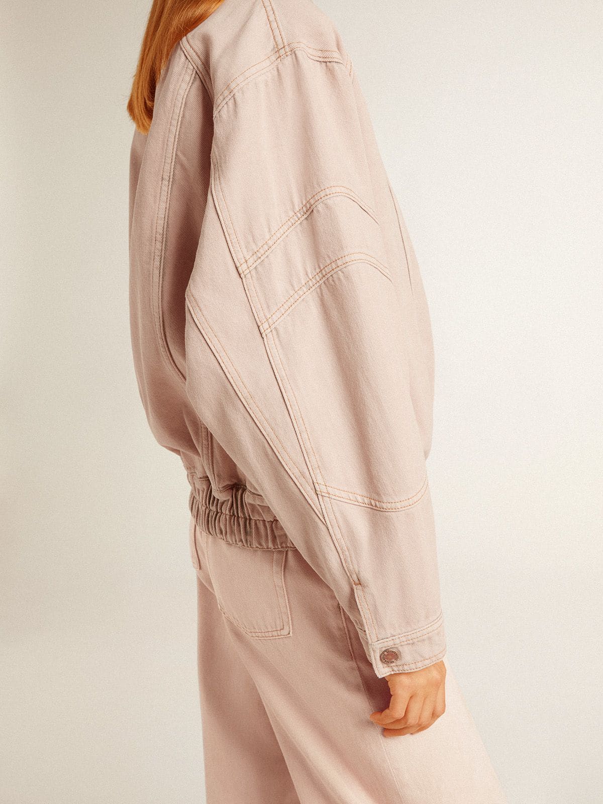 Women's pink dyed denim bomber jacket - Golden Goose Women