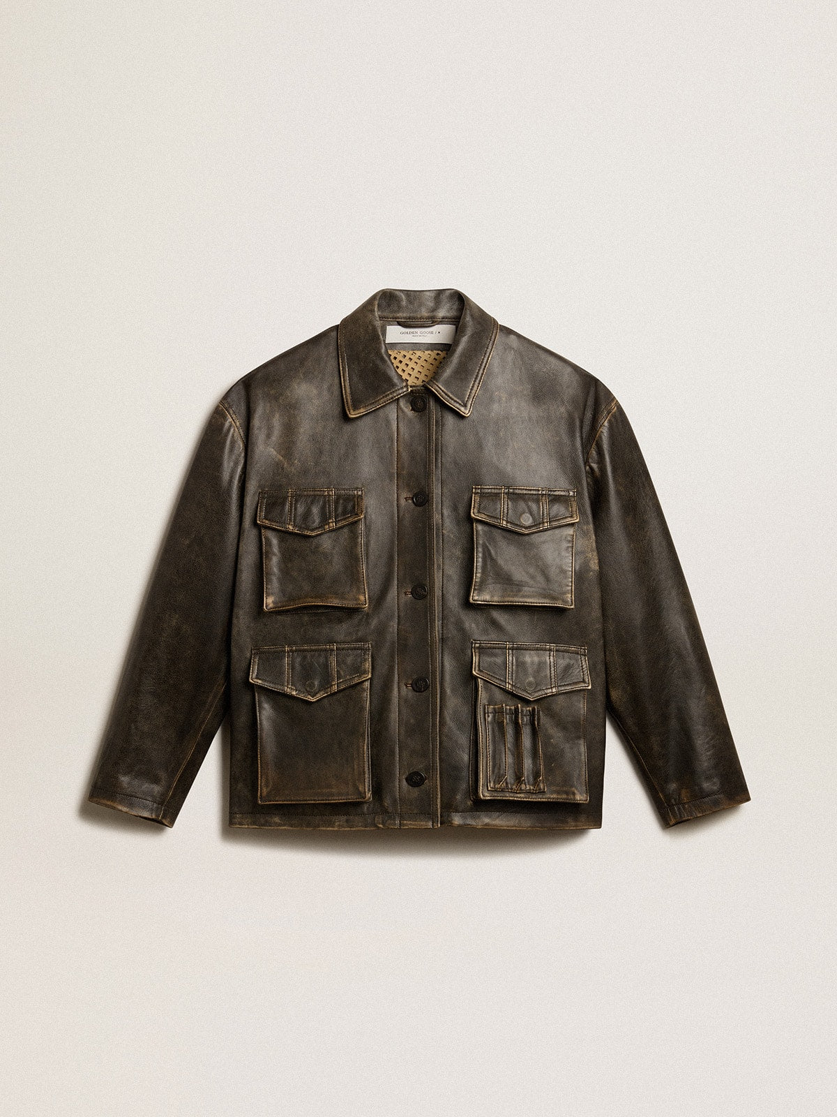 Women's aged brown nappa leather jacket - Golden Goose Women