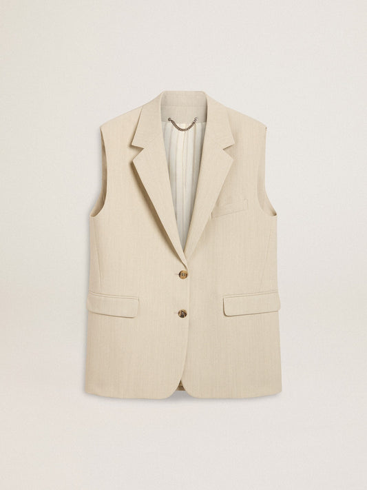 Women's khaki wool blend vest jacket - Golden Goose Women