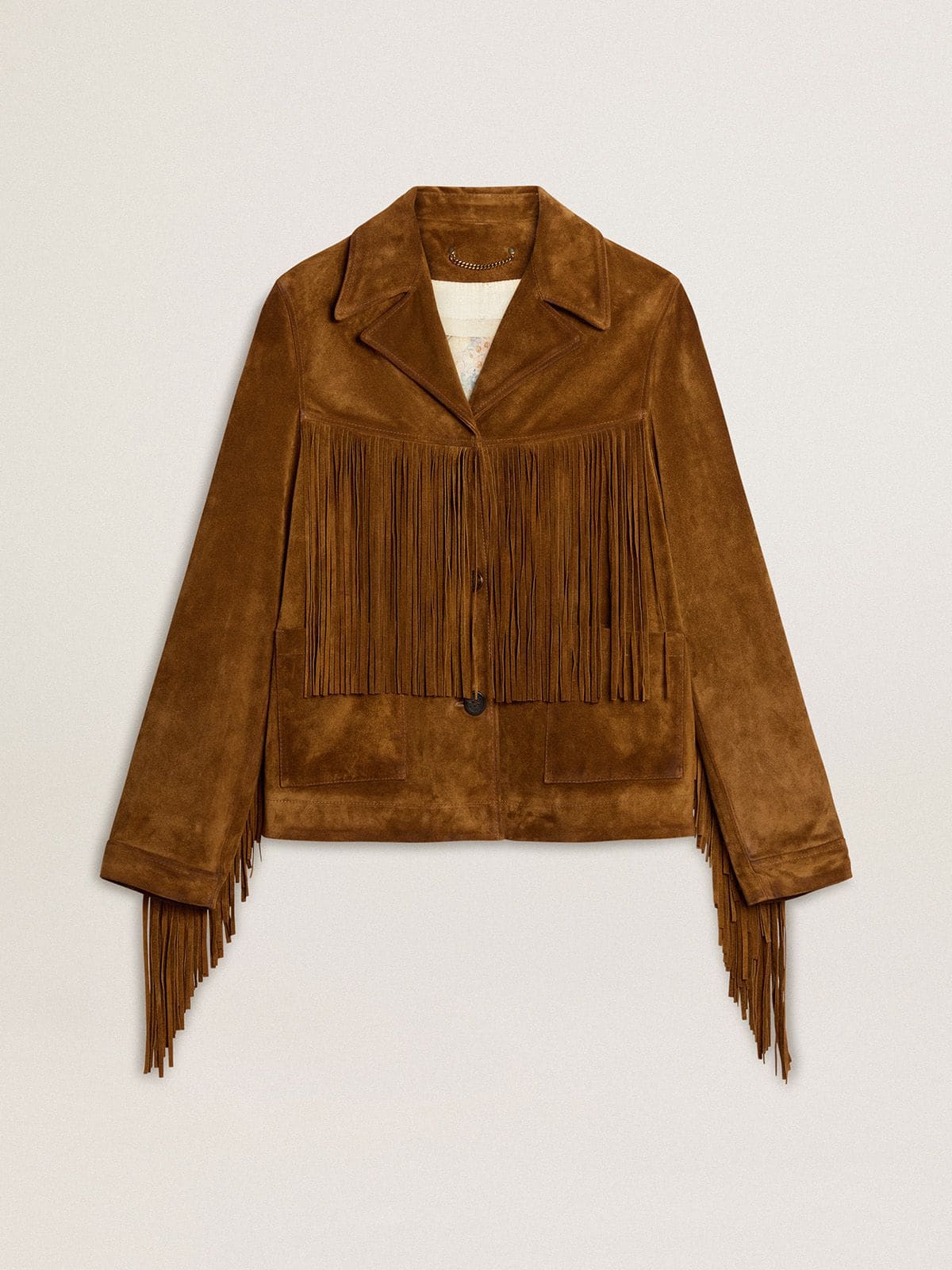 Women’s tobacco-colored suede jacket women with fringes - Golden Goose Women
