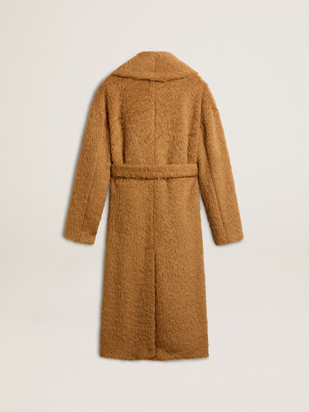 Women's coat with shawl collar in tobacco - Golden Goose Women