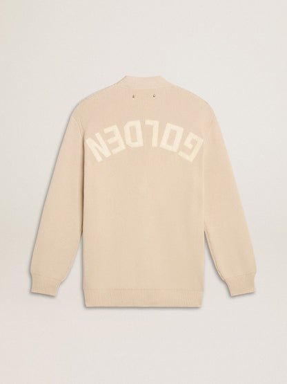 Women’s beige cardigan with 'Golden' lettering on the back - Golden Goose Women