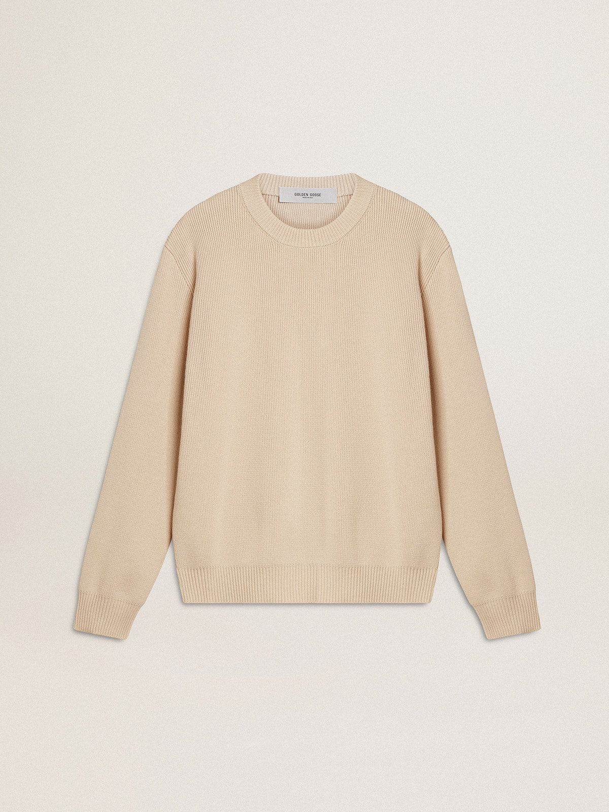 Women's beige sweater with 'Golden' lettering on the back - Golden Goose Women