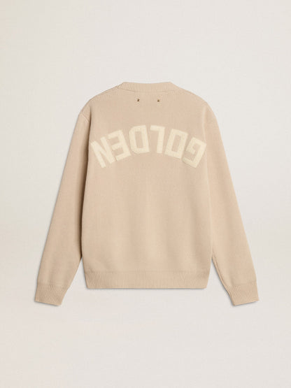 Women's beige sweater with 'Golden' lettering on the back - Golden Goose Women