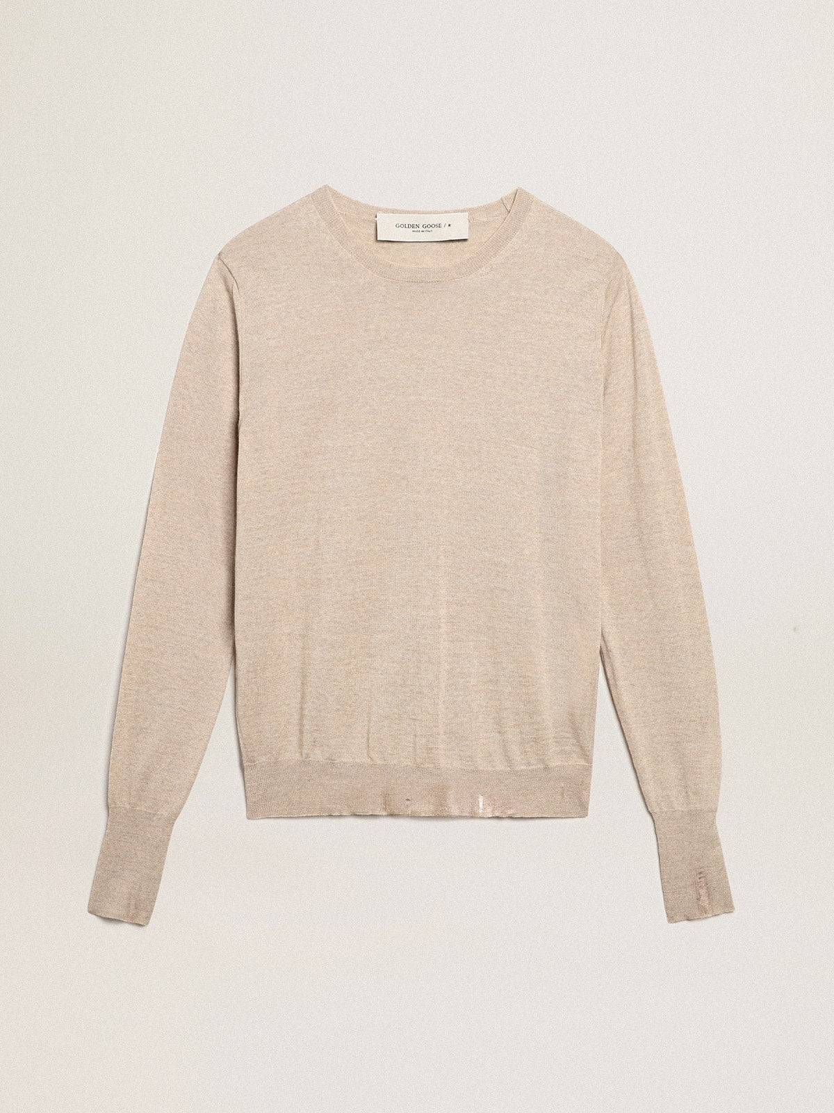 Women's sweater in light brown merino wool - Golden Goose Women